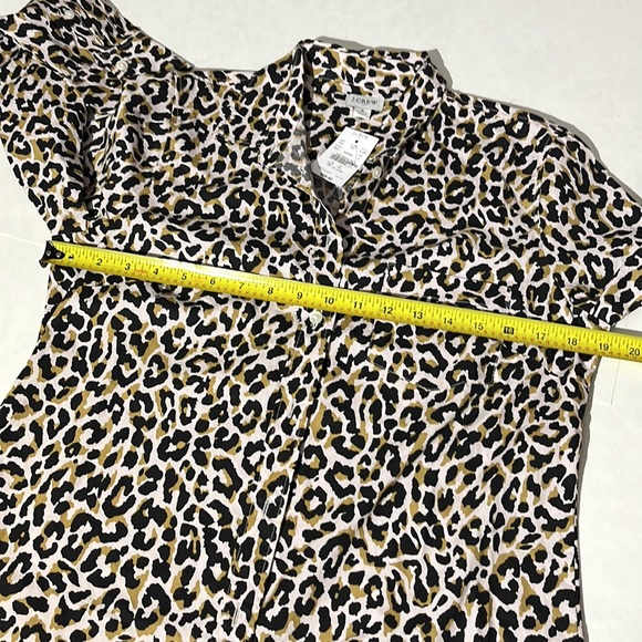 J. Crew leopard print button down polo collared shirt small NEW cotton - Picture 5 of 6